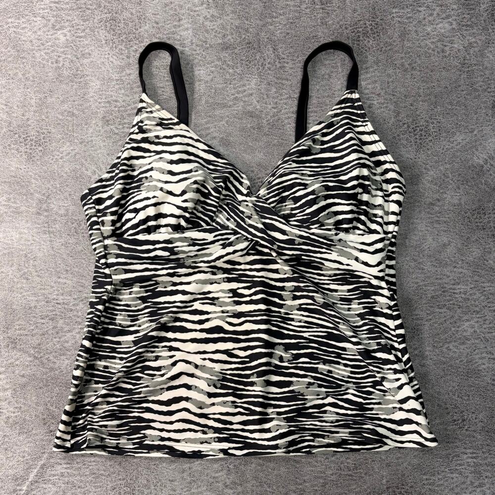 Y2k Zebra Print B&W Tankini